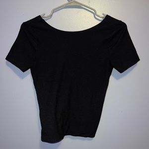Hollister Black Criss Cross Back Crop Top